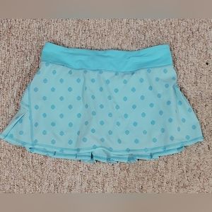 Lululemon Aqua Green Tiered 12" Tennis Skirt with Pockets
